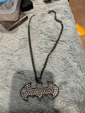 Batman necklace with rhinestones